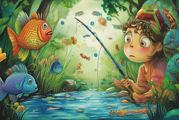 儿童故事钓鱼的故事音频、钓鱼的绘本故事