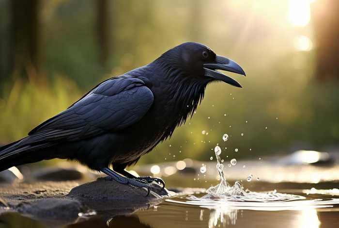 儿童故事乌鸦喝水的字句 - 乌鸦喝水30字的故事