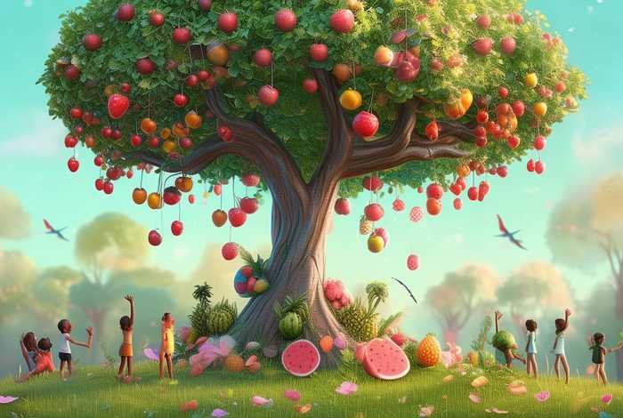 儿童故事里一棵树长了各种水果（一棵长着各种水果的树的写话）
