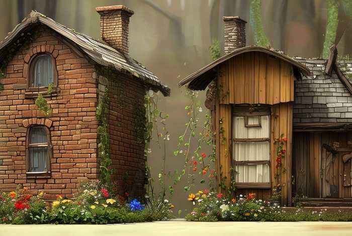 儿童故事砖头房子和木头房子、砖头房子和木头房子故事简介