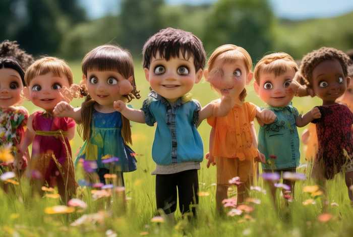 儿童手拉手故事（儿童手拉手儿童画）