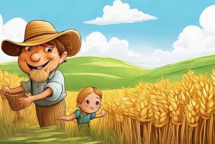 儿童故事农民伯伯收小麦 农民伯伯收麦子儿童简笔画