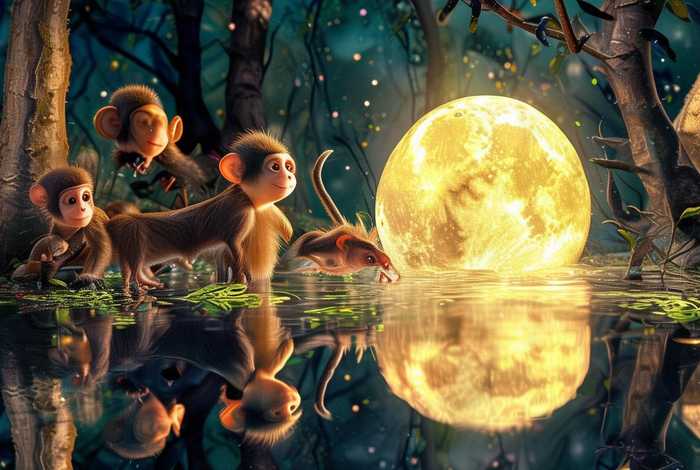 儿童故事《猴子捞月亮》 少儿故事猴子捞月亮