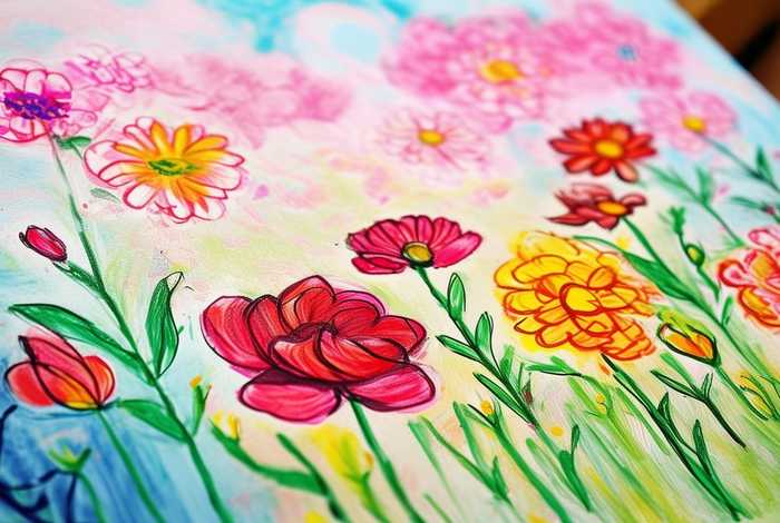 儿童花朵涂色画打印 幼儿涂色画花朵