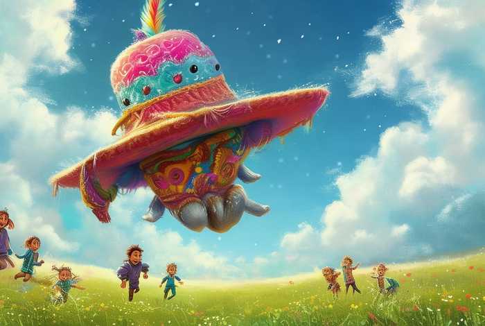 儿童绘本《会飞的帽子》；会飞的帽子绘本图片