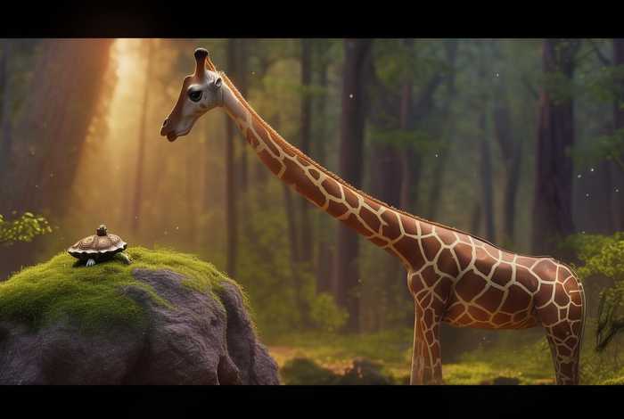 儿童睡前故事长颈鹿和小乌龟 长颈鹿和小乌龟的故事视频