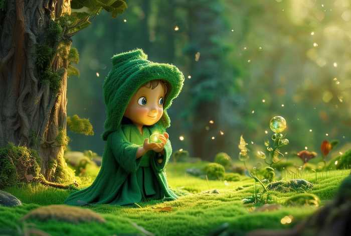 儿童睡前故事绿魔法师，绿魔法师的故事图片