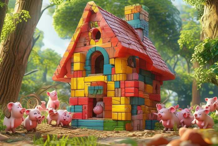 儿童故事猪盖房，幼儿故事小猪盖新房