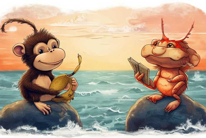 儿童故事在线听猴子和螃蟹；螃蟹和猴子的故事读后感想