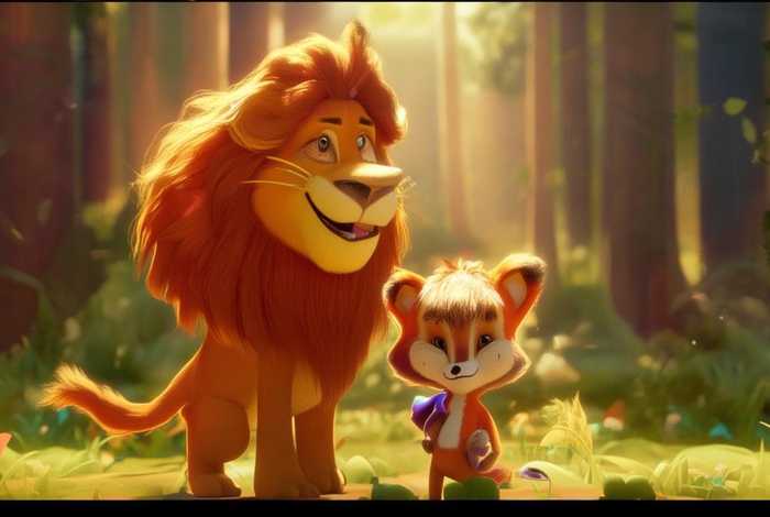 儿童故事狐狸与狮子 - 儿童故事狐狸和狮子