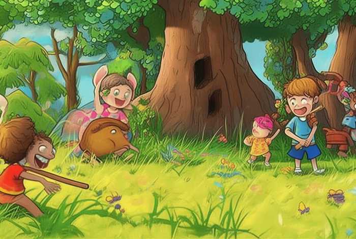 儿童版守株待兔表演；守株待兔儿歌表演