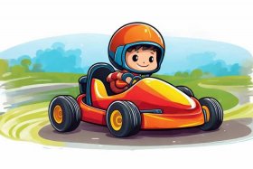 儿童卡丁车图画、儿童卡丁车图画图片