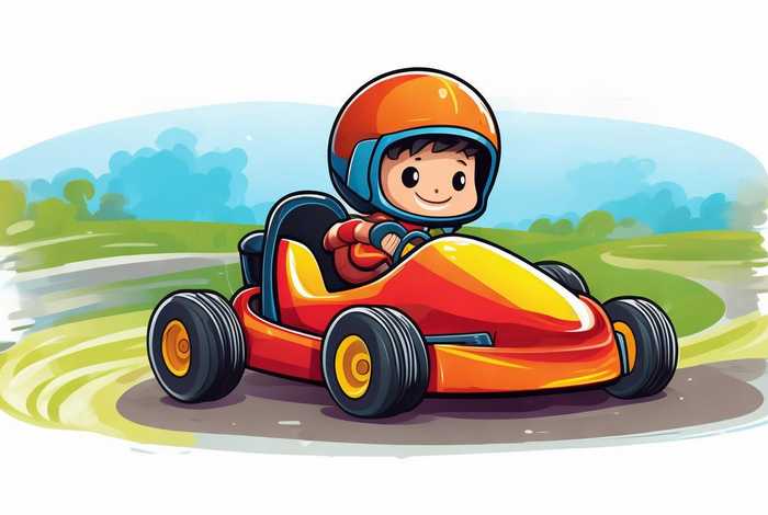 儿童卡丁车图画、儿童卡丁车图画图片