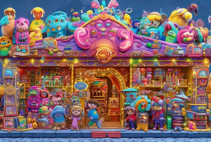 儿童节前往奇妙玩具店的旅行，奇奇妙妙的玩具店