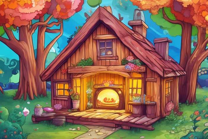 儿童绘本背景图 儿童绘本背景图木屋内