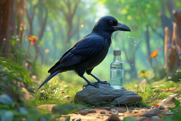 儿童故事乌鸦喝水3-6岁 - 幼儿故事乌鸦喝水的故事