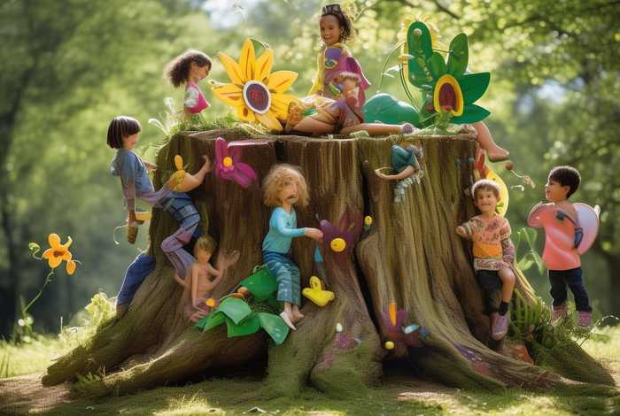 儿童故事树桩的联想 - 树桩的联想幼儿图片