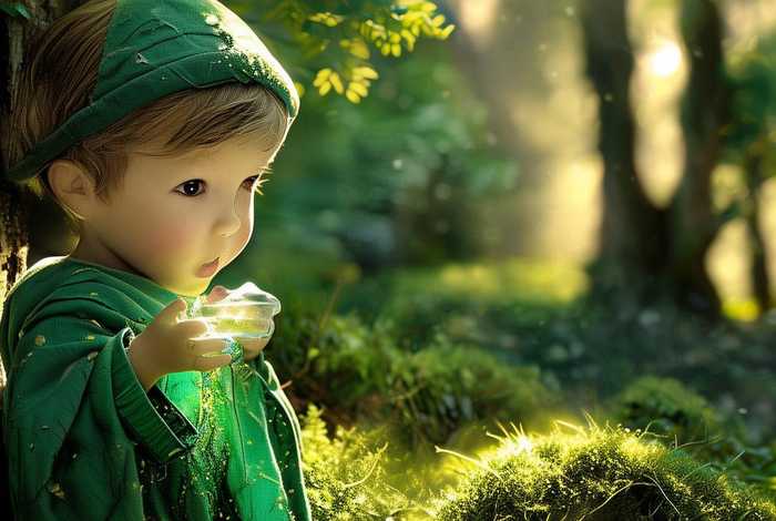 儿童睡前故事绿魔法师，绿魔法师的故事图片
