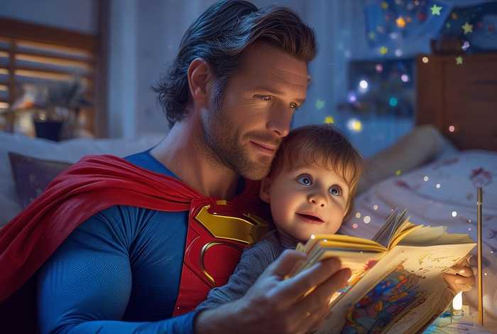 儿童睡前故事超人爸爸，幼儿自编绘本故事 超人爸爸