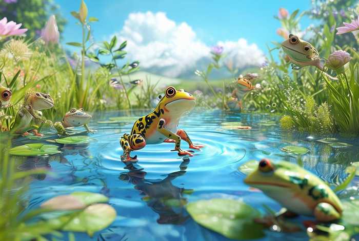儿童故事大全池塘里的青蛙 - 池塘里的蛙的故事