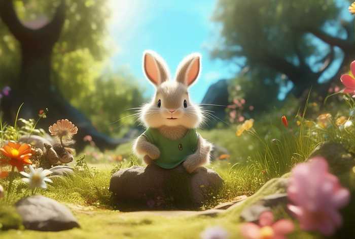 儿童故事动画片聪明的小白兔 - 聪明的小白兔幼儿故事