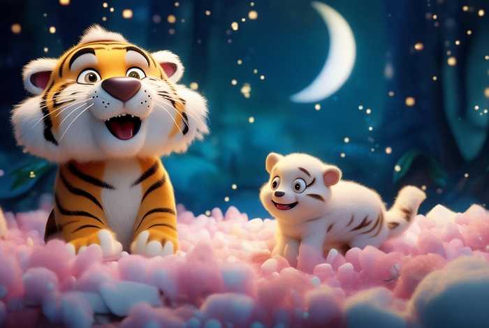 儿童睡前故事老虎吃小猫、老虎吃猪的故事睡前故事