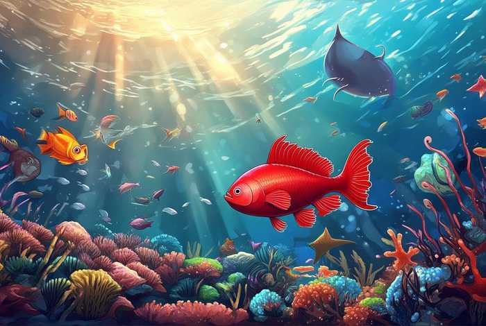 儿童故事大红鱼 - 大红鱼的故事
