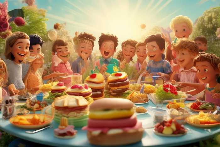 儿童故事美味的午餐、美味的午餐儿童画