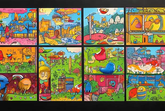 儿童四宫格绘本故事、四宫格绘本故事简笔画