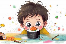 儿童吃寿司简笔画（吃寿司的简笔画）