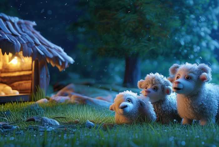 儿童故事三只羊和一只大灰狼，睡前故事三只小羊和一只大灰狼