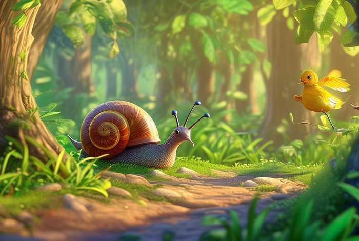 儿童故事蜗牛与黄鹂鸟；幼儿故事蜗牛与黄鹂鸟