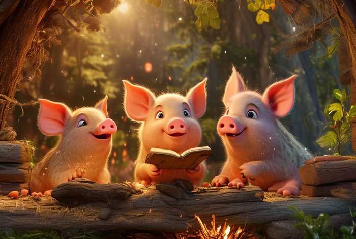儿童有声绘本故事三只小猪、幼儿绘本故事三只小猪文字版