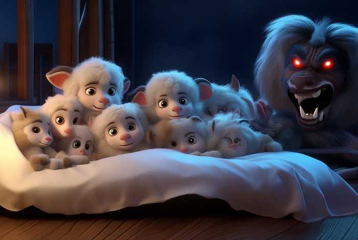 儿童睡前七只小羊故事；睡前故事大全七只小羊和狼