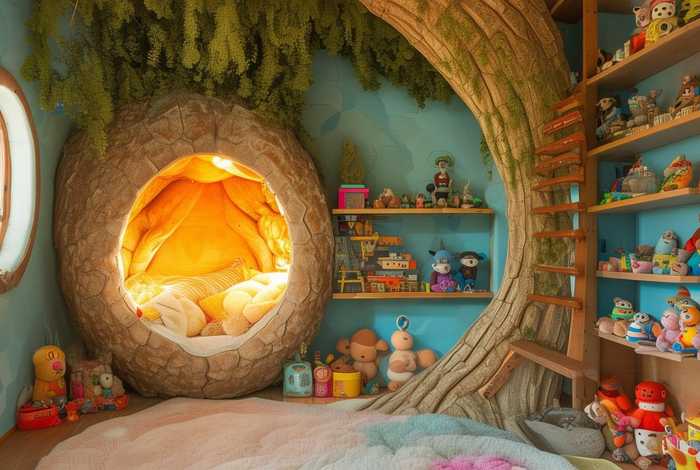 儿童树洞房间；儿童树洞房间收纳妙招