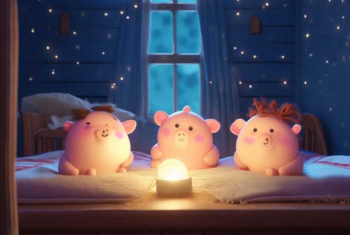 46岁儿童睡前有声故事三只小猪，少儿睡前故事365三只小猪