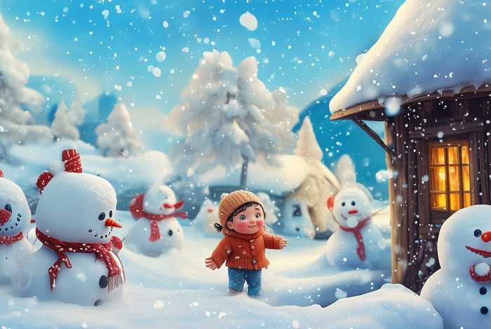 儿童故事《下雪了》；婴幼儿故事绘本《下雪了》