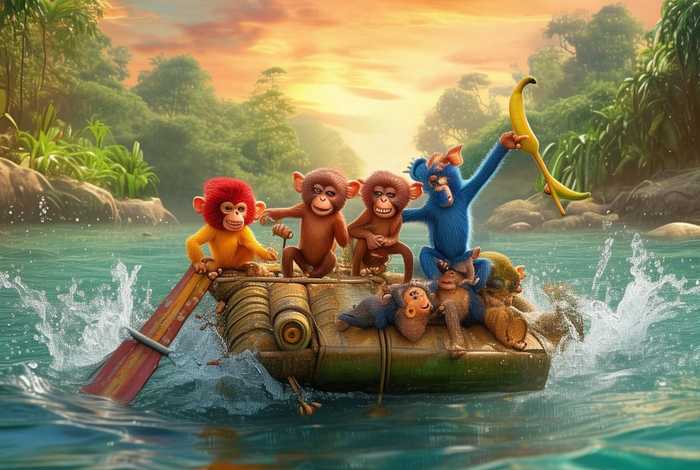 儿童睡前故事六只小猴过河 - 六只猴子过河的故事