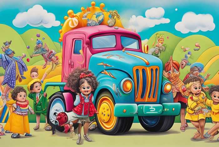 儿童故事围攻大篷车英译汉、儿童大卡车小故事