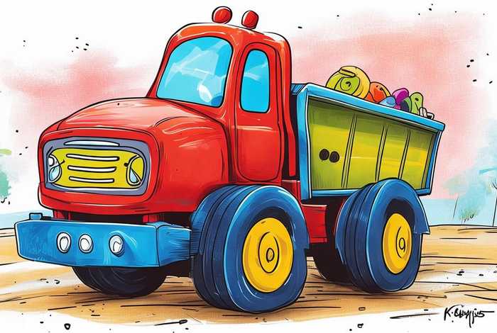 儿童翻斗车简笔画；翻斗车简笔画 儿童简笔画