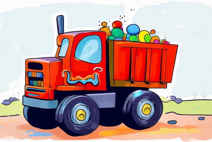 儿童翻斗车简笔画；翻斗车简笔画 儿童简笔画