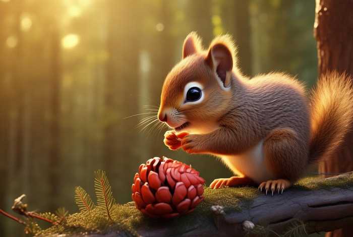 儿童睡前故事小松鼠摘松果 - 小松鼠摘松果的故事视频
