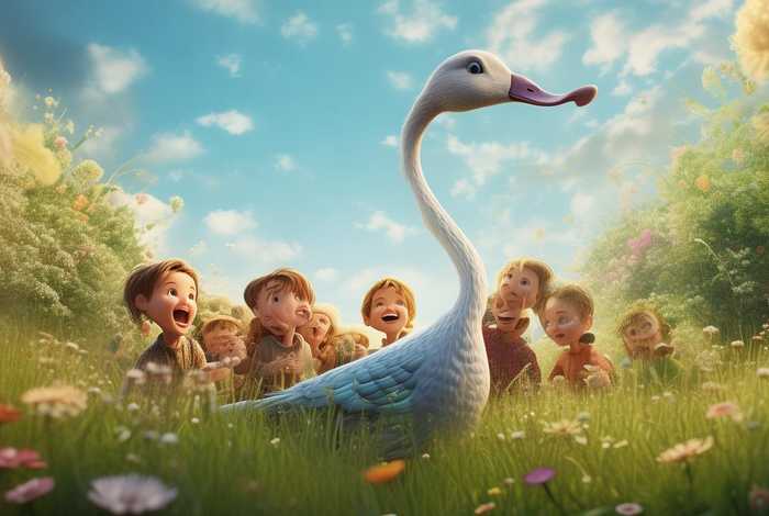 儿童故事咏鹅配图、关于咏鹅的故事幼儿