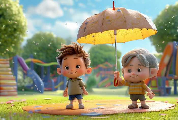 儿童故事借伞；借一把伞故事