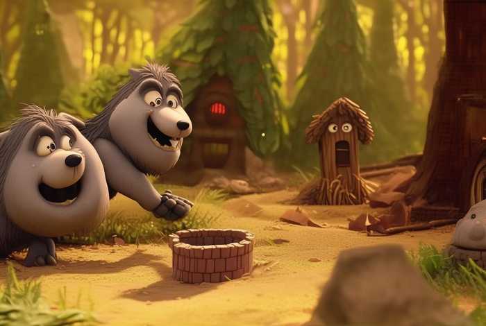 儿童故事大灰狼吃三只小猪 - 大灰狼吃三只小猪的故事