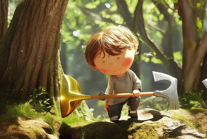 儿童故事金斧头 - 幼儿故事金斧头银斧头