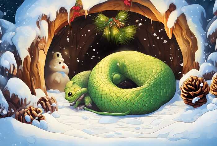 儿童故事蛇冬眠 - 冬眠的小蛇儿童画 儿童故事蛇冬眠 - 冬眠的小蛇儿童画