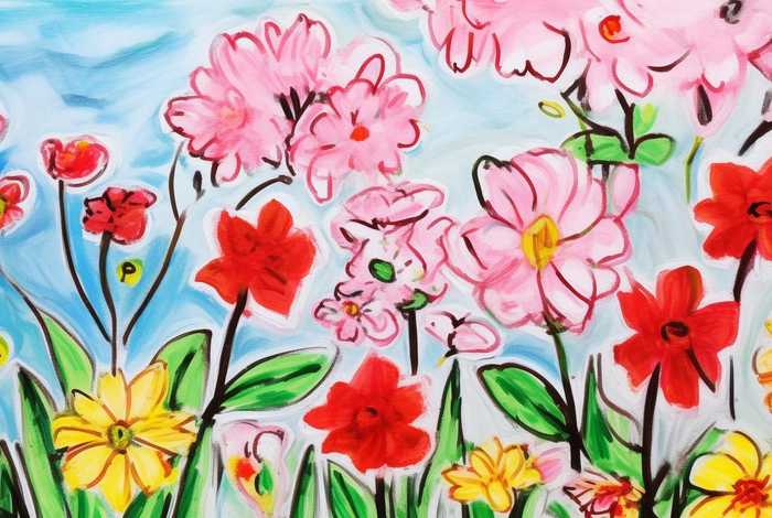 儿童花朵涂色画打印 幼儿涂色画花朵