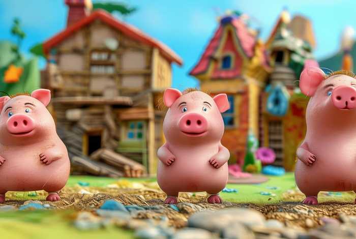 儿童故事三只小猪，幼儿园故事三只小猪盖房子