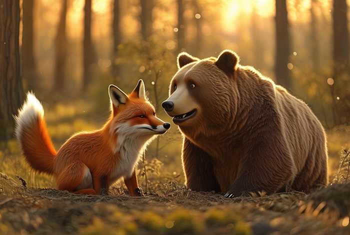 儿童睡前故事狐狸骗了狼 - 狐狸骗狗熊的幼儿故事 儿童睡前故事狐狸骗了狼 - 狐狸骗狗熊的幼儿故事